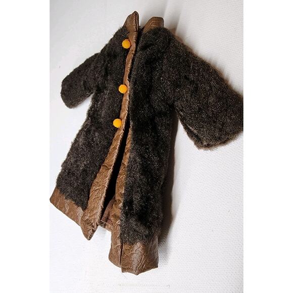 VNT 1970s Faux Fur Barbie Coat Suede And Fur Barbie Fashion Doll Lined Jacket - Picture 5 of 13